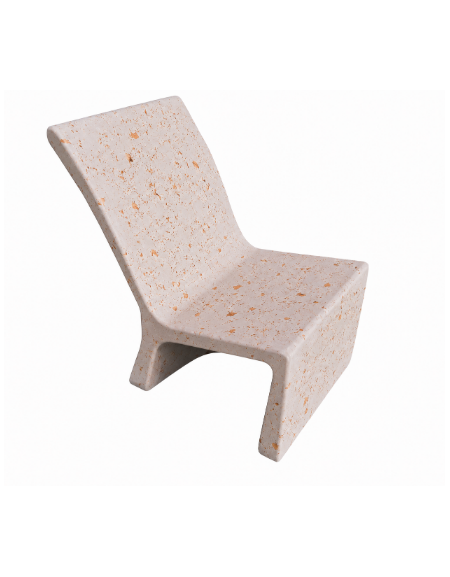 Panchina monoblocco in cemento calcestruzzo per esterno - colore Bianco travertino - cm 70x57x80h - Conforme ai CAM