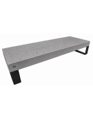 Panchina rettangolare in cemento calcestruzzo colore Grigio pietra - gambe in metallo - cm 200x75x42h - CAM
