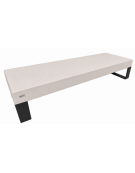 Panchina rettangolare in cemento calcestruzzo colore Bianco pietra - gambe in metallo - cm 200x75x42h - Conforme ai CAM