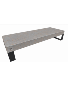 Panchina rettangolare in cemento calcestruzzo colore Grigio travertino - gambe in metallo - cm 200x75x42h - CAM