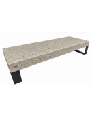 Panchina rettangolare in cemento calcestruzzo colore Grigio sabbiato - gambe in metallo - cm 200x75x42h - CAM