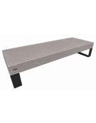 Panchina rettangolare in cemento calcestruzzo colore Bianco sabbiato - gambe in metallo - cm 200x75x42h - CAM