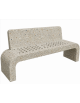 PANCHINA IN CEMENTO CON SCHIENALE, FIANCHI CURVI E SEDUTA CON FORI - COLORE GRIGIO SABBIATO - CM 200X50X90H - CONFORME AI CAM