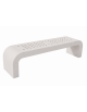 PANCHINA IN CEMENTO CON FIANCHI CURVI E SEDUTA CON FORI - COLORE BIANCO PIETRA - CM 200X50X50H - CONFORME AI CAM