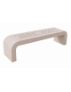 PANCHINA IN CEMENTO CON FIANCHI CURVI E SEDUTA CON FORI - COLORE BIANCO TRAVERTINO - CM 200X50X50H - CONFORME AI CAM