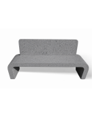 PANCHINA IN CEMENTO CON SCHIENALE E FIANCHI CURVI PER ARREDO URBANO - COLORE GRIGIO PIETRA - CM 200X50X90H