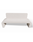 PANCHINA IN CEMENTO - SCHIENALE E FIANCHI CURVI PER ARREDO URBANO - COLORE BIANCO PIETRA - CM 200X50X90H - CAM