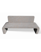 PANCHINA IN CEMENTO - SCHIENALE E FIANCHI CURVI PER ARREDO URBANO - COLORE GRIGIO TRAVERTINO - CM 200X50X90H - CAM
