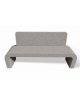 PANCHINA IN CEMENTO CON SCHIENALE E FIANCHI CURVI PER ARREDO URBANO - COLORE BIANCO SABBIATO - CM 200X50X90H