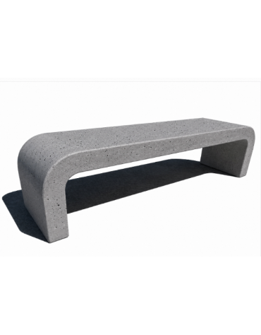 PANCHINA IN CEMENTO CON FIANCHI CURVI PER ARREDO URBANO - COLORE GRIGIO PIETRA - CM 200X50X50H - CONFORME AI CAM