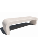 PANCHINA IN CEMENTO CON FIANCHI CURVI PER ARREDO URBANO - COLORE BIANCO PIETRA - CM 200X50X50H - CONFORME AI CAM