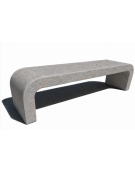 PANCHINA IN CEMENTO CON FIANCHI CURVI PER ARREDO URBANO - COLORE GRIGIO TRAVERTINO - CM 200X50X50H - CONFORME AI CAM