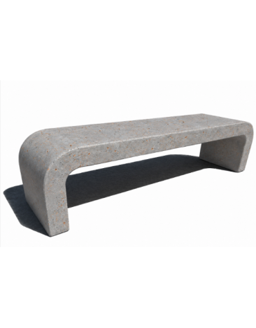 PANCHINA IN CEMENTO CON FIANCHI CURVI PER ARREDO URBANO - COLORE GRIGIO TRAVERTINO - CM 200X50X50H - CONFORME AI CAM