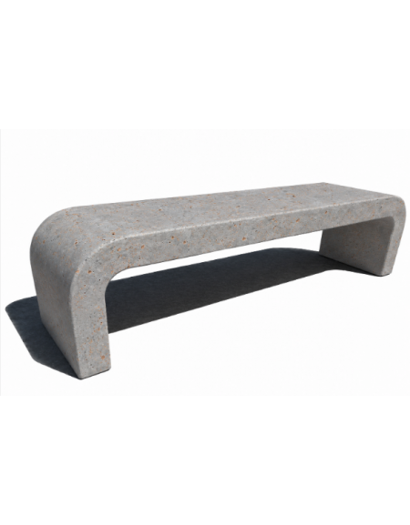 PANCHINA IN CEMENTO CON FIANCHI CURVI PER ARREDO URBANO - COLORE GRIGIO TRAVERTINO - CM 200X50X50H - CONFORME AI CAM