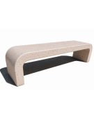 PANCHINA IN CEMENTO CON FIANCHI CURVI PER ARREDO URBANO - COLORE BIANCO TRAVERTINO - CM 200X50X50H - CONFORME AI CAM