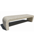 PANCHINA IN CEMENTO CON FIANCHI CURVI PER ARREDO URBANO - COLORE GRIGIO SABBIATO - CM 200X50X50H - CONFORME AI CAM