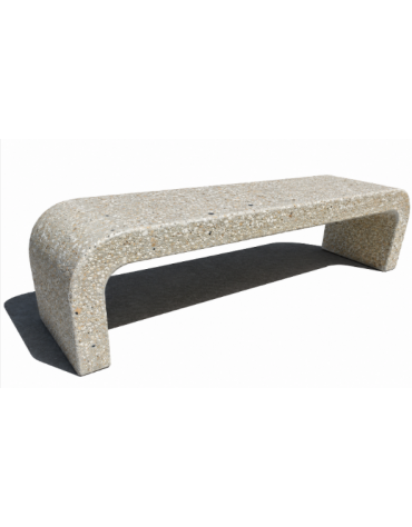 PANCHINA IN CEMENTO CON FIANCHI CURVI PER ARREDO URBANO - COLORE GRIGIO SABBIATO - CM 200X50X50H - CONFORME AI CAM