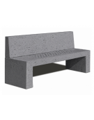PANCHINA CON SCHIENALE IN CEMENTO E SEDUTA CON FORI COLORE GRIGIO PIETRA - CM 220X60X90H - CAM