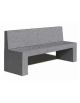 PANCHINA CON SCHIENALE IN CEMENTO E SEDUTA CON FORI COLORE GRIGIO PIETRA - CM 220X60X90H - CAM