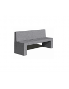 PANCHINA CON SCHIENALE IN CEMENTO E SEDUTA CON FORI COLORE GRIGIO PIETRA - CM 200X50X90H - CONFORME AI CAM