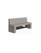 PANCHINA CON SCHIENALE IN CEMENTO E SEDUTA CON FORI COLORE GRIGIO TRAVERTINO - CM 200X50X90H - CONFORME AI CAM