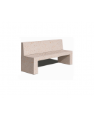PANCHINA CON SCHIENALE IN CEMENTO E SEDUTA CON FORI COLORE BIANCO TRAVERTINO - CM 200X50X90H - CONFORME AI CAM