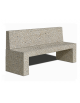 PANCHINA CON SCHIENALE IN CEMENTO E SEDUTA CON FORI COLORE GRIGIO SABBIATO - CM 220X60X90H - CAM