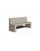 PANCHINA CON SCHIENALE IN CEMENTO E SEDUTA CON FORI COLORE GRIGIO SABBIATO - CM 200X50X90H - CONFORME AI CAM