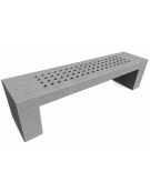 PANCHINA LINEARE CON FORI IN CEMENTO COLORE GRIGIO PIETRA PER ESTERNO - CM 200x50x50H - CONFORME AI CAM