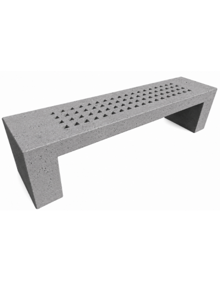 PANCHINA LINEARE CON FORI IN CEMENTO COLORE GRIGIO PIETRA PER ESTERNO - CM 200x50x50H - CONFORME AI CAM