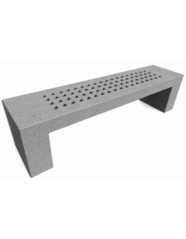 PANCHINA LINEARE CON FORI IN CEMENTO COLORE GRIGIO PIETRA PER ESTERNO - CM 220X60X50H - Conforme CAM