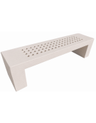 PANCHINA LINEARE CON FORI IN CEMENTO COLORE BIANCO PIETRA PER ESTERNO - CM 220X60X50H - Conforme CAM