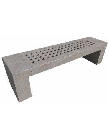 PANCHINA LINEARE CON FORI IN CEMENTO COLORE GRIGIO TRAVERTINO PER ESTERNO - CM 200x50x50H - CONFORME AI CAM