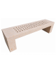 PANCHINA LINEARE IN CEMENTO CON FORI  COLORE BIANCO TRAVERTINO PER ESTERNO - CM 200X50X50H  - CONFORME AI CAM