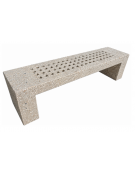 PANCHINA LINEARE CON FORI IN CEMENTO COLORE GRIGIO SABBIATO PER ESTERNO - CM 200x50x50H - CONFORME AI CAM