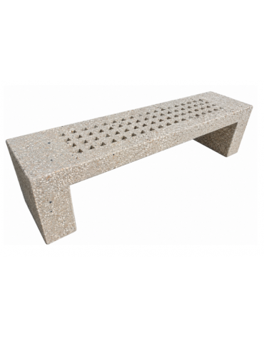 PANCHINA LINEARE CON FORI IN CEMENTO COLORE GRIGIO SABBIATO PER ESTERNO - CM 200x50x50H - CONFORME AI CAM
