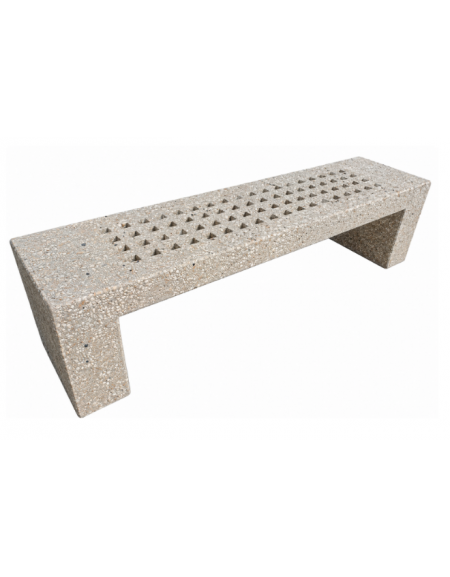PANCHINA LINEARE CON FORI IN CEMENTO COLORE GRIGIO SABBIATO PER ESTERNO - CM 200x50x50H - CONFORME AI CAM