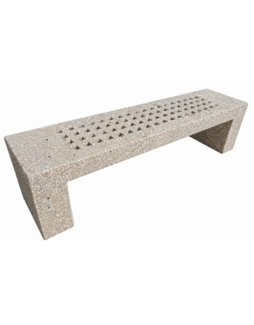 PANCHINA LINEARE CON FORI IN CEMENTO COLORE GRIGIO SABBIATO PER ESTERNO - CM 220X60X50H - Conforme CAM