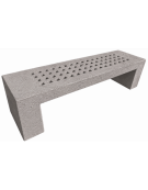 PANCHINA LINEARE CON FORI IN CEMENTO COLORE BIANCO SABBIATO PER ESTERNO - CM 200x50x50H - CONFORME AI CAM