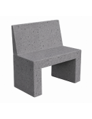 PANCHINA RETTANGOLARE CON SCHIENALE IN CEMENTO PER ARREDO URBANO - COLORE GRIGIO PIETRA - CM 100X50X90H - Conforme CAM