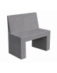PANCHINA RETTANGOLARE CON SCHIENALE IN CEMENTO PER ARREDO URBANO - COLORE GRIGIO PIETRA - CM 100X50X90H - Conforme CAM