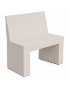 PANCHINA RETTANGOLARE CON SCHIENALE IN CEMENTO PER ARREDO URBANO - COLORE BIANCO PIETRA - CM 100X50X90H - Conforme CAM