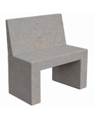 PANCHINA RETTANGOLARE CON SCHIENALE IN CEMENTO PER ARREDO URBANO - COLORE GRIGIO TRAVERTINO - CM 100X50X90H - Conforme CAM