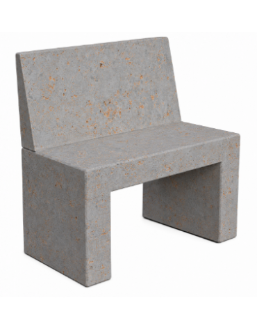 PANCHINA RETTANGOLARE CON SCHIENALE IN CEMENTO PER ARREDO URBANO - COLORE GRIGIO TRAVERTINO - CM 100X50X90H - Conforme CAM