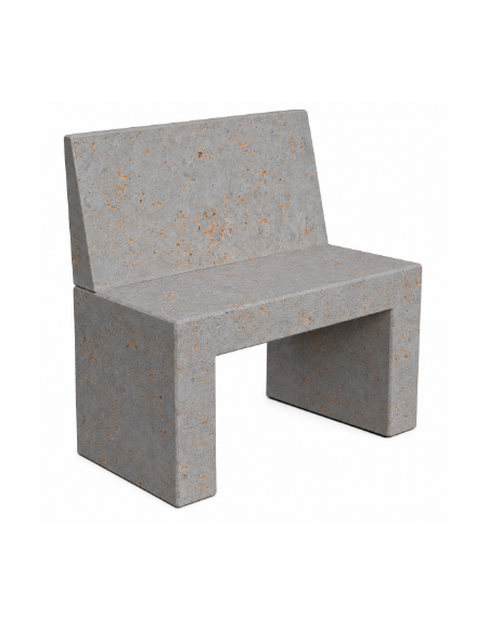 PANCHINA RETTANGOLARE CON SCHIENALE IN CEMENTO PER ARREDO URBANO - COLORE GRIGIO TRAVERTINO - CM 100X50X90H - Conforme CAM