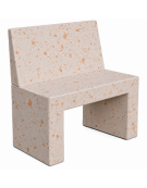 PANCHINA RETTANGOLARE CON SCHIENALE IN CEMENTO PER ARREDO URBANO - COLORE BIANCO TRAVERTINO - CM 100X50X90H - Conforme CAM