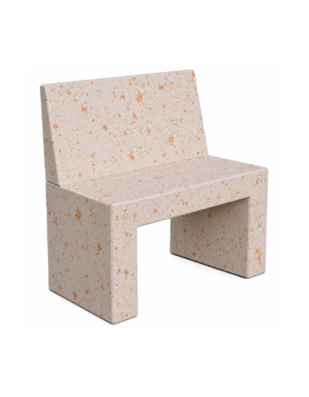 PANCHINA RETTANGOLARE CON SCHIENALE IN CEMENTO PER ARREDO URBANO - COLORE BIANCO TRAVERTINO - CM 100X50X90H - Conforme CAM