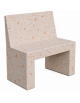 PANCHINA RETTANGOLARE CON SCHIENALE IN CEMENTO PER ARREDO URBANO - COLORE BIANCO TRAVERTINO - CM 100X50X90H - Conforme CAM