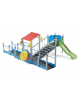 Percorso inclusivo con pali in alluminio - scivolo in polietilene rotazionale h 90 cm - cm 485x610xh247