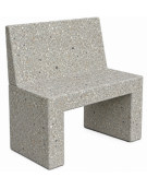 PANCHINA RETTANGOLARE CON SCHIENALE IN CEMENTO PER ARREDO URBANO - COLORE GRIGIO SABBIATO - CM 100X50X90H - Conforme CAM